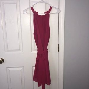 Hot pink boutique dress with Tie waist. NWT